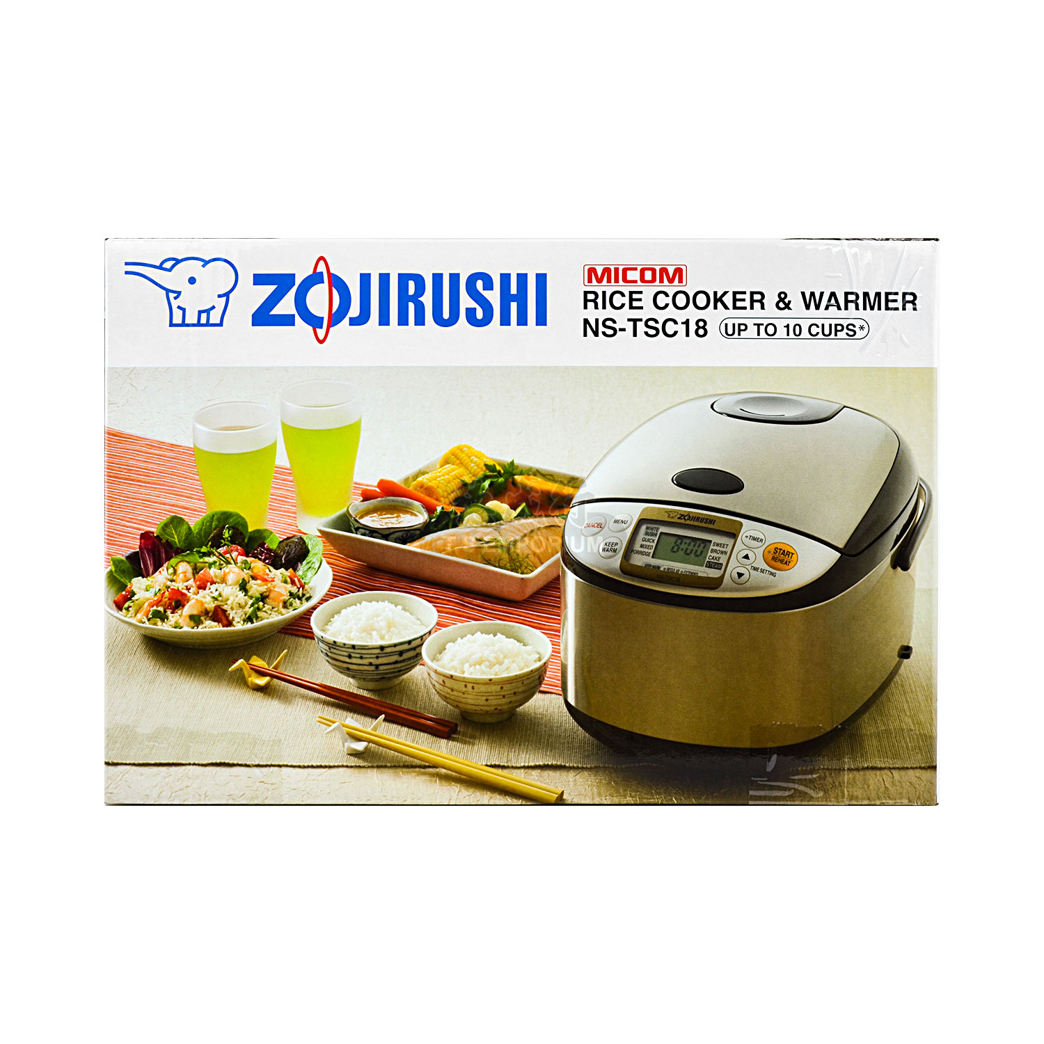 ZOJIRUSHI Rice Cooker & Warmer Stainless Brown, 10cups (NS