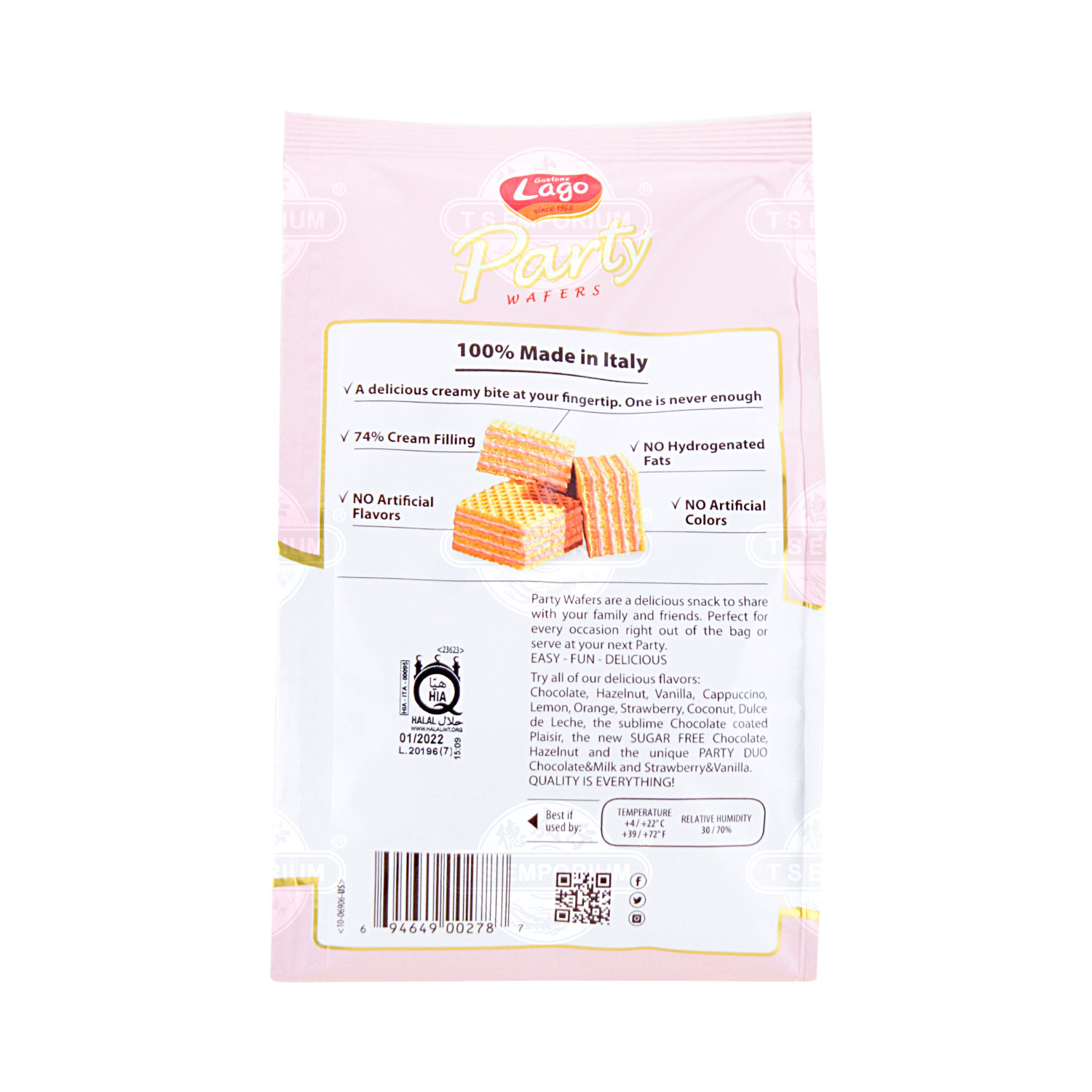 Gastone Lago Party Wafers Strawberry Cream Filling 250g Tak Shing Hong 9699