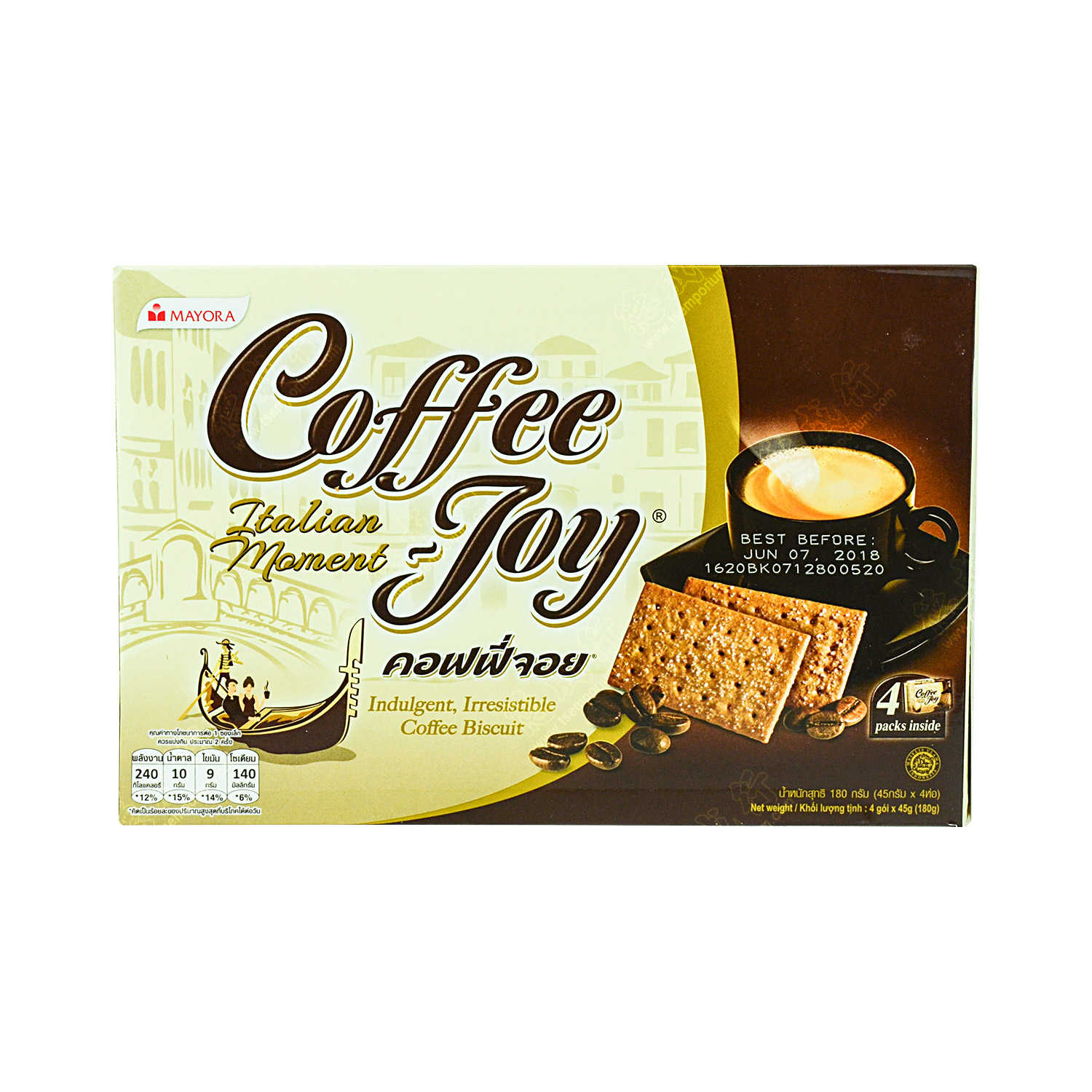 MAYORA Coffee Joy Cookies, Italian Moment 180g - Tak Shing Hong