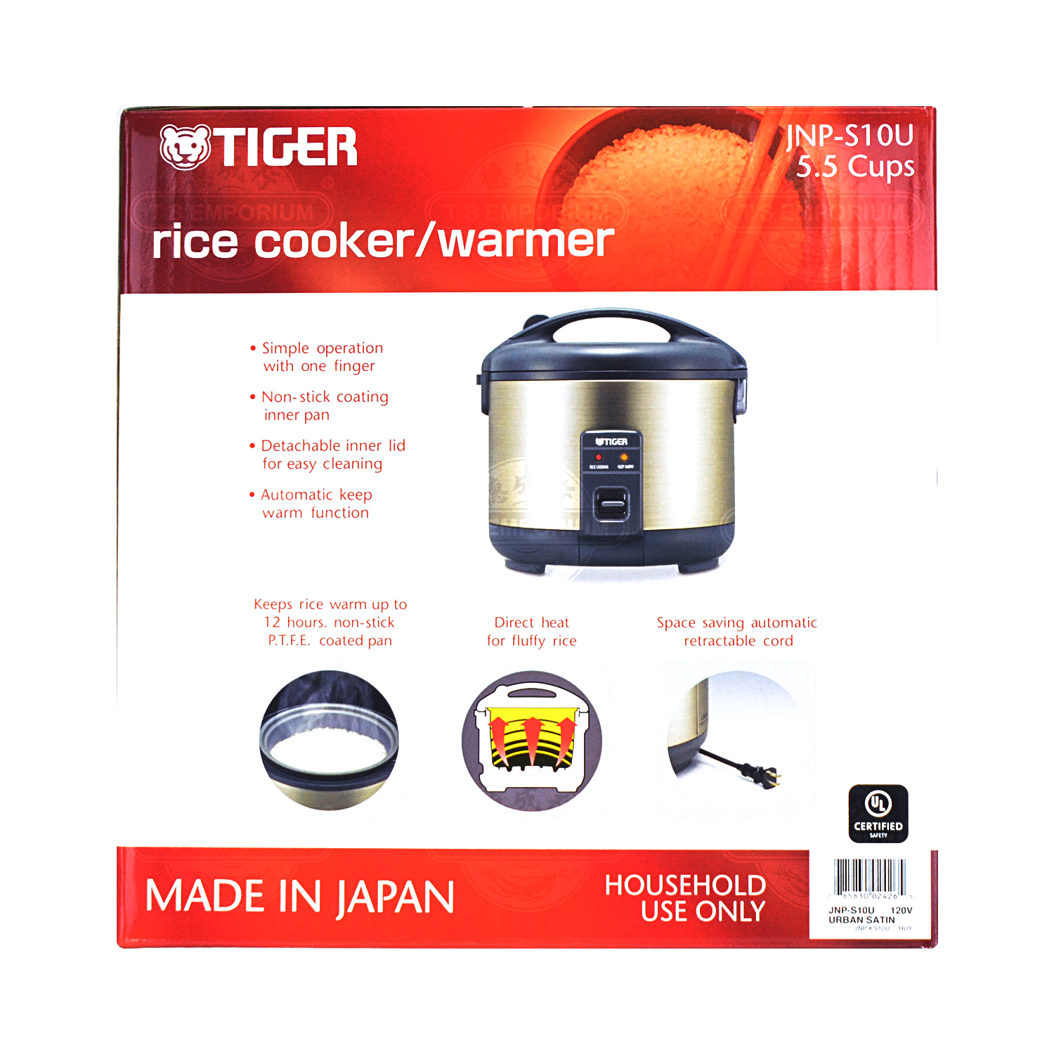 TIGER 5.5 Cups Rice Cooker/Warmer JNPS10U Tak Shing Hong