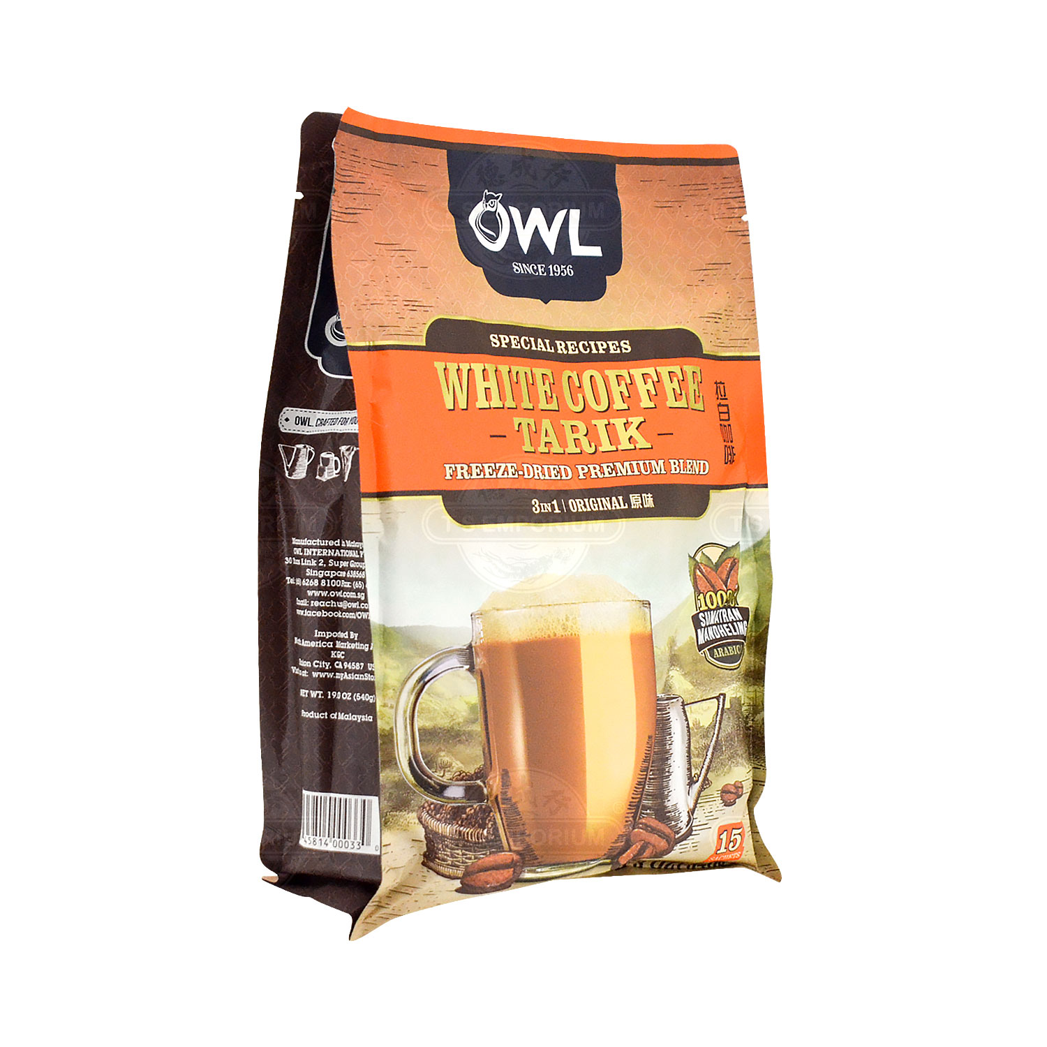 OWL White Coffee Tarik (Original) 540g (15 Sachets) - Tak Shing Hong